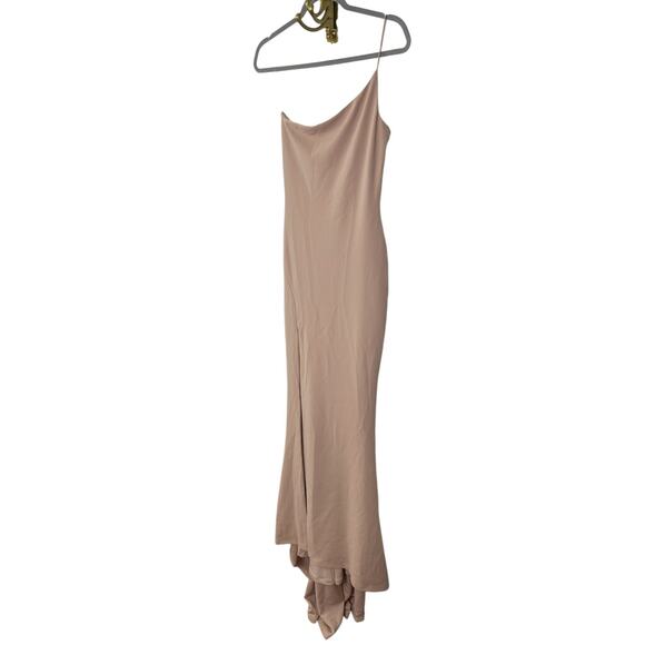 Nookie Jasmine One Shoulder Gala Gown Maxi Dress Jersey Side Slit Formalwear M - Picture 5 of 11